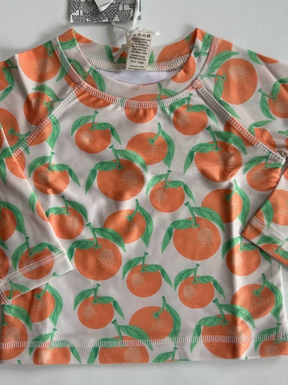 NWT Kate Quinn Rash Guard 12-18M Clementine Print UPF 50+